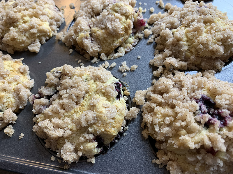 Gluten Free Vegan Blueberry Crumb Muffins